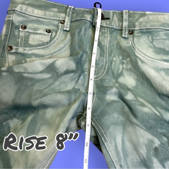 Originally NWT White Skinny Jeans Now Hand Marble Dyed in Sage Green. Size 27 - Picture 5 of 8